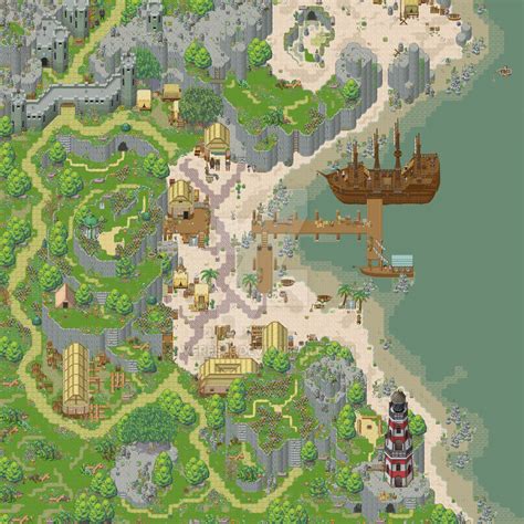 Rpg Maker Map Port Of Fantasia By Veresik On Deviantart Pokemon