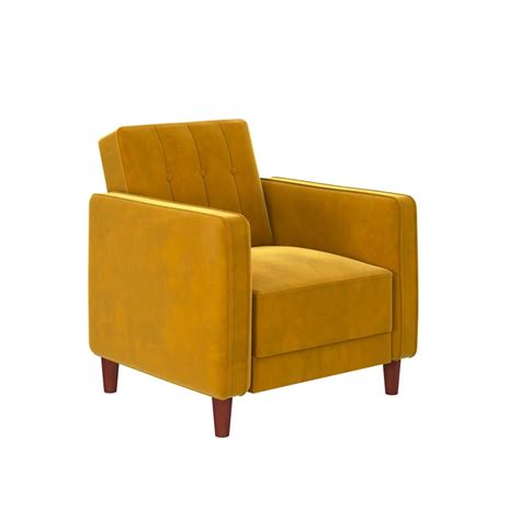Dhp Ivana Tufted Accent Chair In Mustard Yellow Velvet Cymax Business