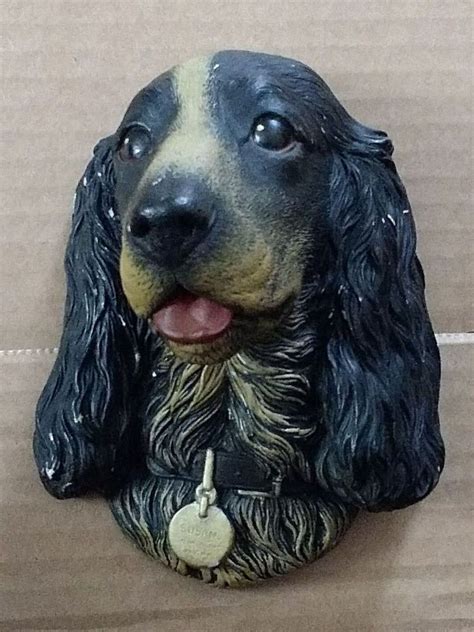 Vintage Bossons Spaniel Dog Head Ornamental Chalkware Wall Hanging