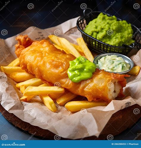 British Traditional Fish And Chips Stock Illustration Illustration Of