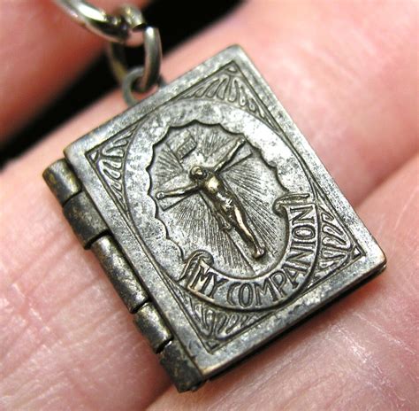 my companion antique religious saint medals mini book locket etsy