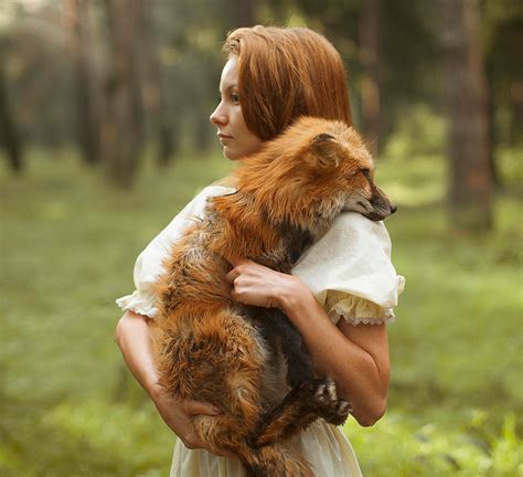 Wild Animals And Elegant Girls Together In Dream Like Photographs
