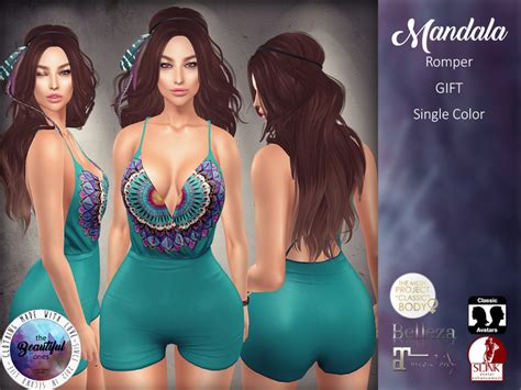 Second Life Marketplace Tbo Mandala Romper Teal Belleza