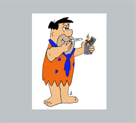 Fred Flintstone Retro Drawing Classic Cartoon Funny Fred Etsy