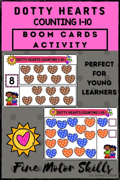 Valentines Day Math Boom Cards Dotty Hearts Counting 1 10 Counting