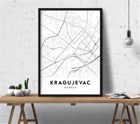 Kragujevac City Map Map Download Printable Map Map Etsy