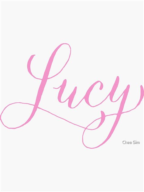 Lucy Modern Calligraphy Name Design Sticker For Sale By Cheesim
