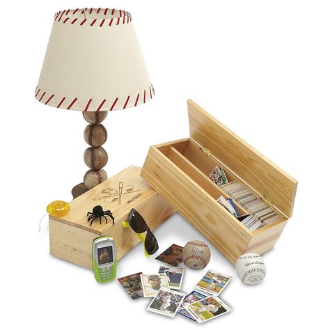 Plastic storage box small clear jewelry card organizer case container tool squar. Wooden Baseball Card Storage Box | Lillian Vernon