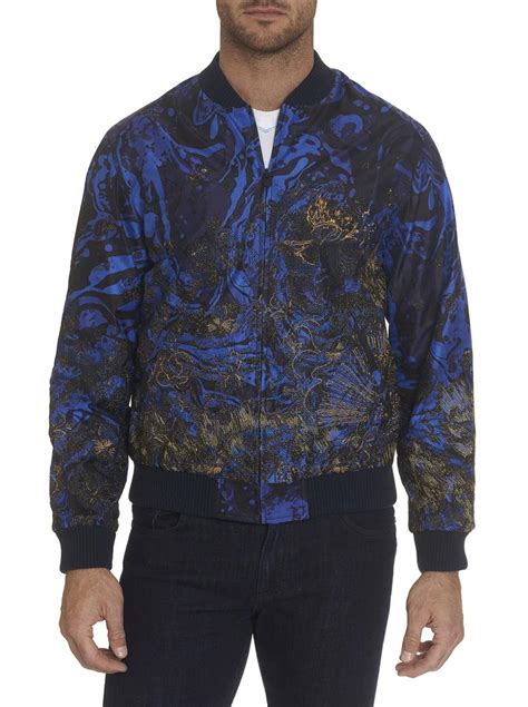 Robert Graham Limited Edition The Lewis Silk Bomber Multi Mens Outerwear