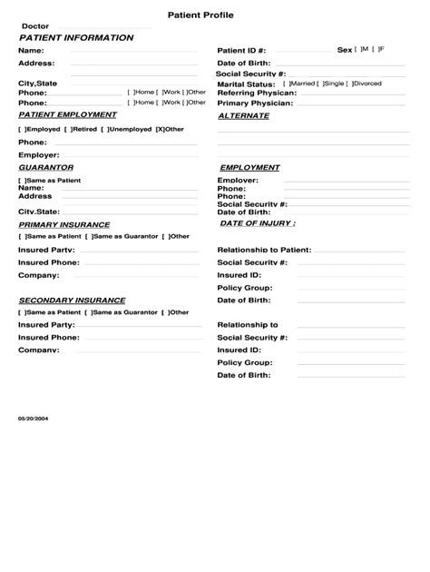Patient Profile Example 2004 2024 Form Fill Out And Sign Printable