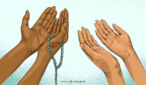 Ramadan Prayer Hands Illustration Vector Download