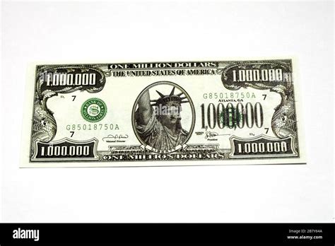 One Million Dollar Bill On A White Background Stock Photo Alamy