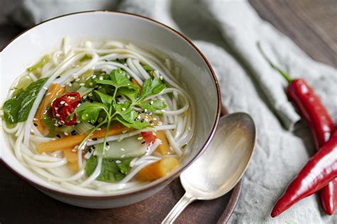 Asiatische Gem Se Suppe Mit Reisnudeln Heimatgem Se
