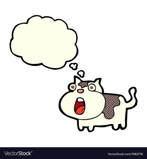 Cartoon Shocked Cat With Thought Bubble Royalty Free Vector