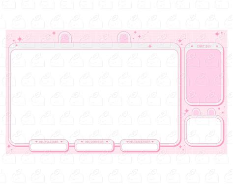 3x Twitch Cute Pink Bunny Full Screen Overlay Streamer Etsy