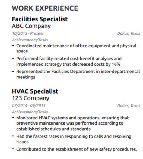 Inspiring Facility Maintenance Resume Examples Limble Cmms