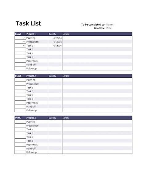 Employee Task List Template Addictionary
