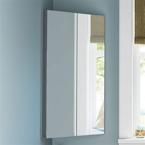 780 X 450 Stainless Steel Corner Bathroom Mirror Cabinet Modern 2 Door