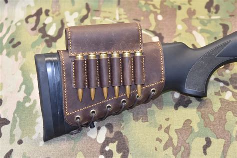 Leather Rifle Buttstock Sleeve With Cheek Rest Wild Wild Dill