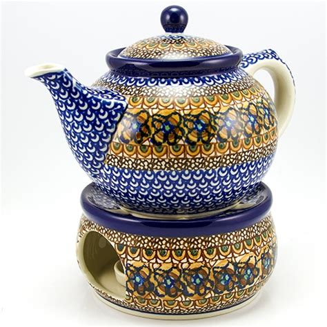 Complete your tily tea experience with this beautiful teapot set. Polish Art Center - Polish Pottery Stoneware Bedtime ...