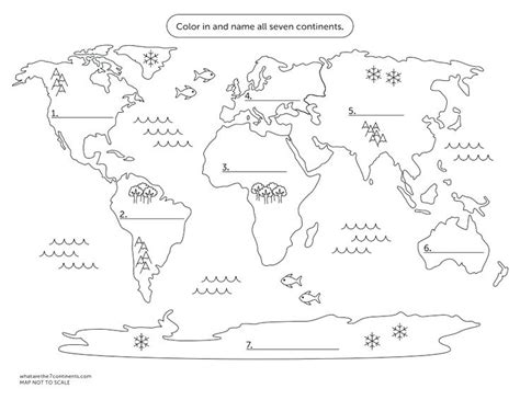 Free Coloring Map The Continents Of The World Gambaran