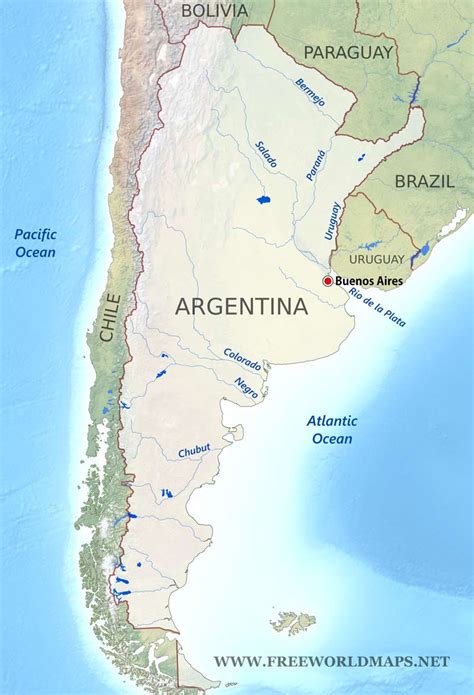 Claim a country by adding the most maps. Argentina Physical Map