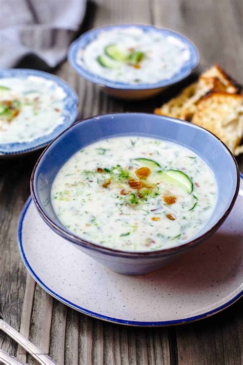 Chilled Cucumber Soup Persian Style The Mediterranean Dish