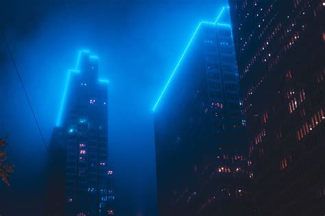 Hd Wallpaper Lighted High Rise Building During Nightime Black