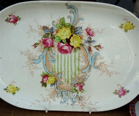 Floral Pattern On Old Antique Plate Free Stock Photo Public Domain