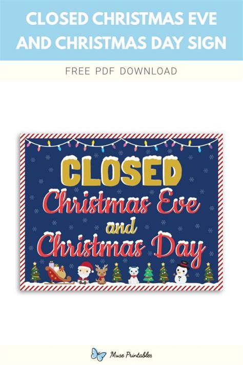 Closed Christmas Day Sign With The Text Closed Christmas Eve And