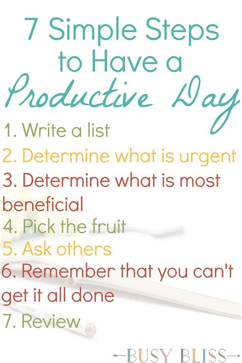 7 Simple Steps To Have A Productive Day Busy Bliss