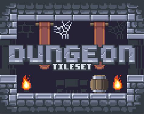 16x16 Dungeon Tileset By Genewheel
