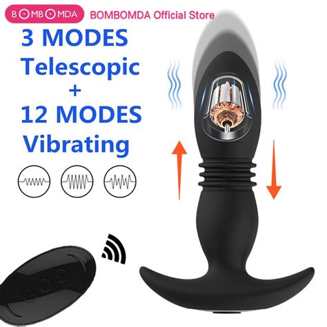 Anal Vibrator Wireless Remote Control Telescopic Dildo Vibrator Male Prostate Massager Butt Plug