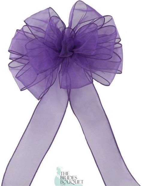 Pew Bows Purple Ribbon Set Of 4 Purple Bows Reception Decoration