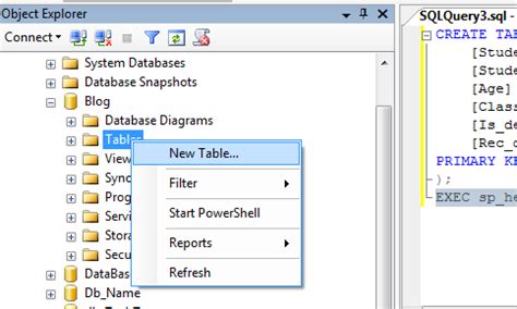 The sql create table statement for the employees table is: SQL: How to Create table in SQL Database.? - NetDeft
