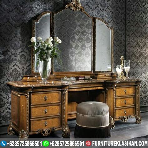 Meja Rias Jati Antik Desain Furniture Jepara Ukiran Klasik Modern