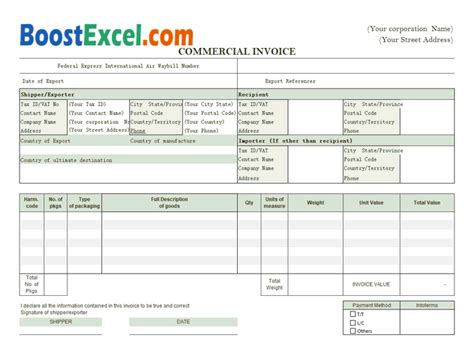 Free Dhl Commercial Invoice Template Hopmetal