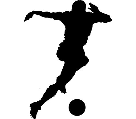 Football Player Clip Art Playing Soccer Silhouette Figures Material