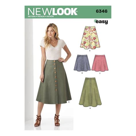New Look Women S Easy Skirt Sewing Pattern 6346 Hobbycraft