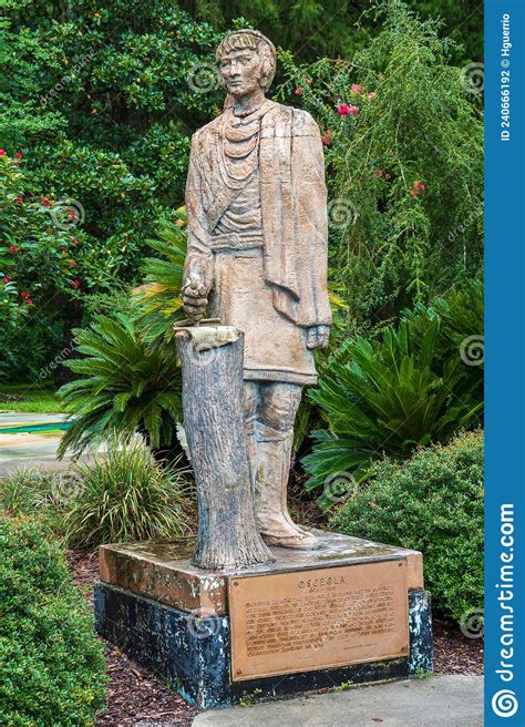 Statue Of Seminole Leader Osceola Aka Billy Powell Vertical