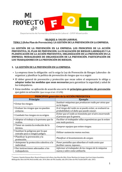 Ficha Plan De Prevención