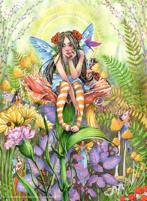 Items Similar To Fairy Art Print Garden Fairies Playing Hide And Seek