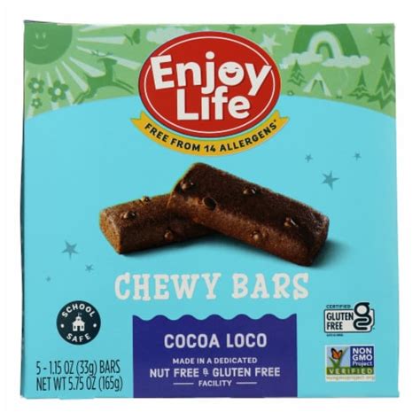Enjoy Life Gluten Free Cocoa Loco Soft Baked Chewy Bars 5 Ct 575