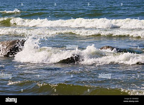Powerful Waves Crushing On A Beach Stock Photo Alamy