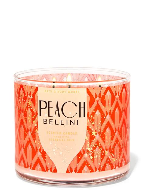 Bath And Body Works Peach Bellini 3 Wick Candle In 2022 Candles Peach