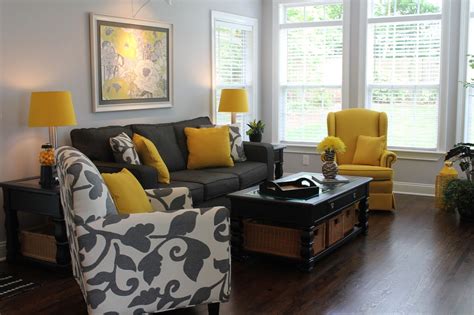Dark Gray And Yellow Living Room Modern House Designs