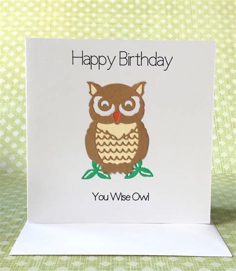 Owl Birthday Card You Wise Owl Birthday Card Animal Lover Etsy