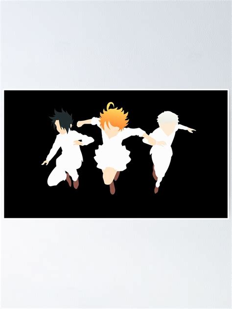 The Promised Neverland Trio Full Poster By Anime Dude Redbubble