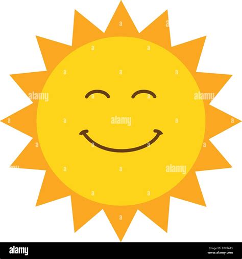 Lindo Sol Sonriente Icono Ilustración Vectorial Aislado Sobre Fondo