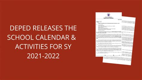 Deped Order No 029 S 2021 School Calendar 2021 To 2022 Newstogov